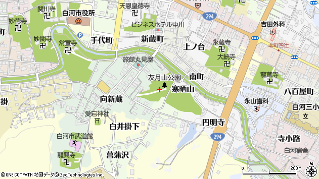 〒961-0926 福島県白河市友月山の地図