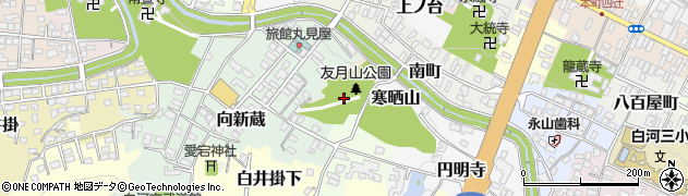 福島県白河市友月山周辺の地図