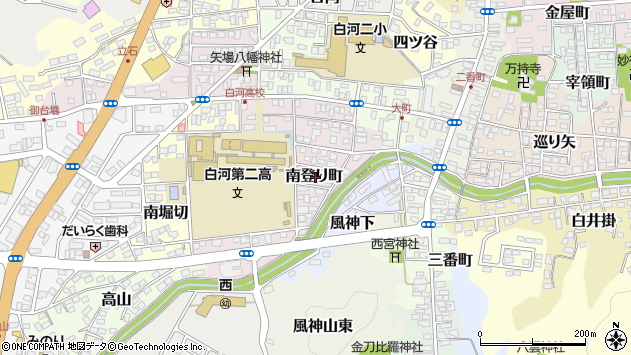 〒961-0851 福島県白河市南登リ町の地図