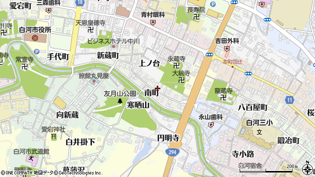 〒961-0932 福島県白河市南町の地図