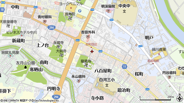 〒961-0903 福島県白河市年貢町の地図