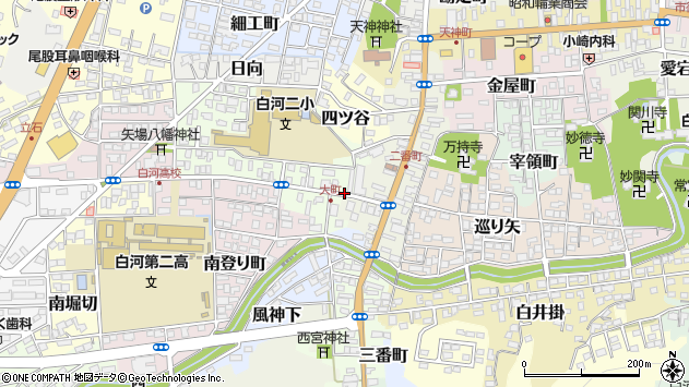 〒961-0962 福島県白河市登リ町の地図