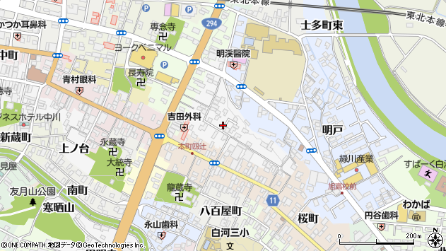 〒961-0902 福島県白河市番士小路の地図