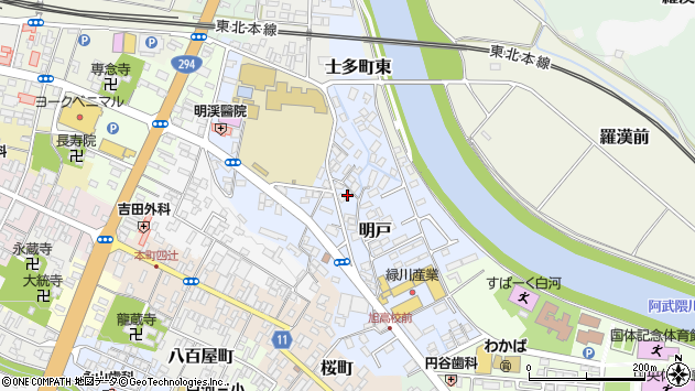 〒961-0901 福島県白河市明戸の地図