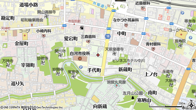〒961-0935 福島県白河市手代町の地図