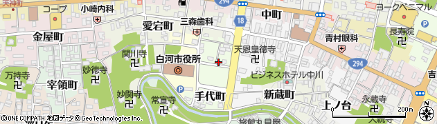 福島県白河市手代町周辺の地図