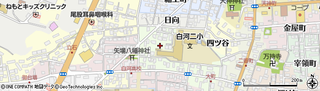 福島県白河市日影周辺の地図