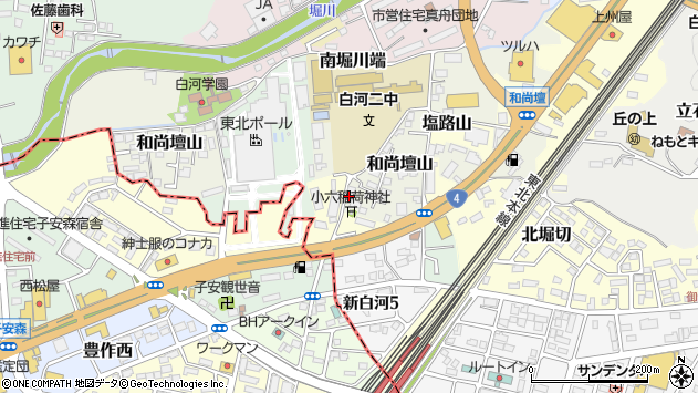 〒961-0984 福島県白河市和尚壇山の地図