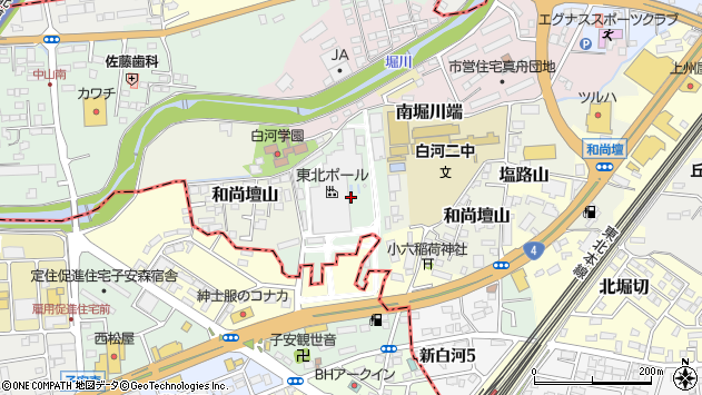 〒961-0985 福島県白河市和尚壇の地図
