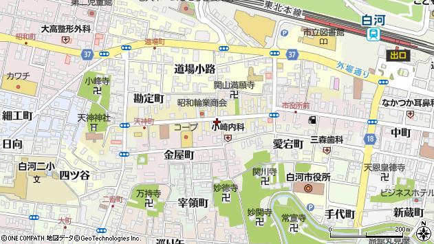 〒961-0954 福島県白河市天神町の地図