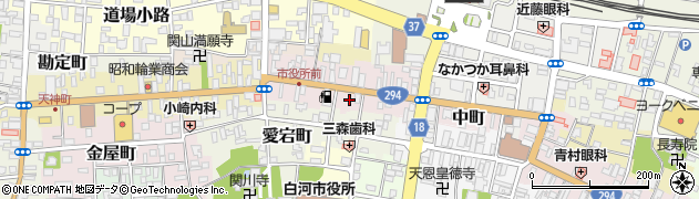 福島県白河市中町周辺の地図