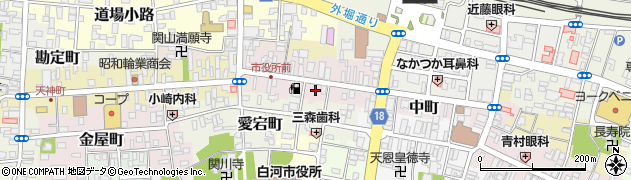 福島県白河市中町周辺の地図