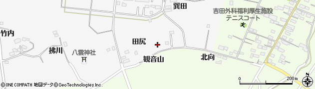 福島県白河市久田野（田尻）周辺の地図