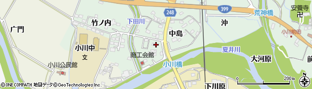 福島県いわき市小川町上平（中島）周辺の地図