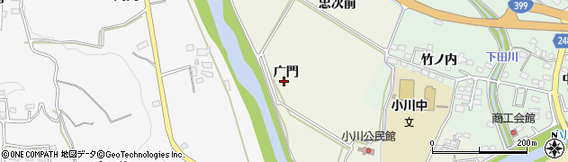 福島県いわき市小川町上小川（广門）周辺の地図