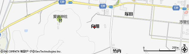 福島県白河市久田野向畑周辺の地図