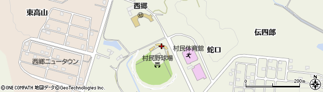 西郷村役場　村民野球場周辺の地図