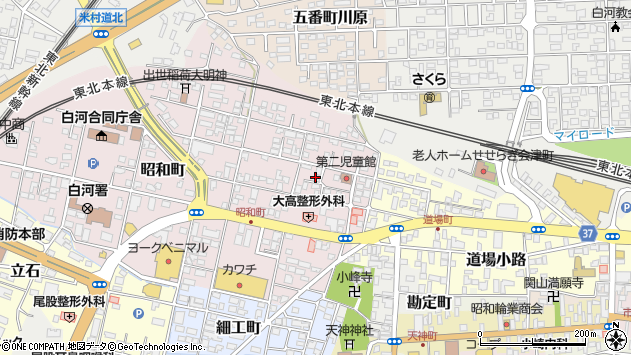 〒961-0971 福島県白河市昭和町の地図