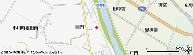 福島県いわき市小川町塩田（間門）周辺の地図