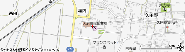 福島県白河市久田野（城内）周辺の地図