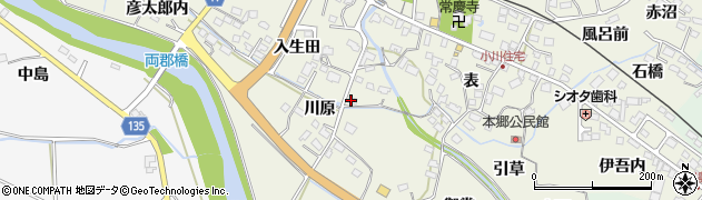 福島県いわき市小川町上小川（川原）周辺の地図