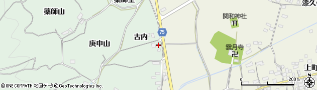 福島県泉崎村（西白河郡）北平山（古内）周辺の地図