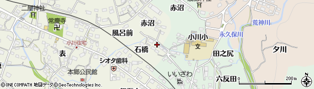 福島県いわき市小川町上小川石橋周辺の地図
