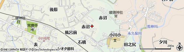 福島県いわき市小川町上小川（赤沼）周辺の地図