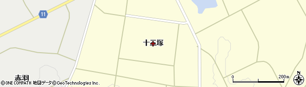 福島県石川町（石川郡）沢井（十三塚）周辺の地図