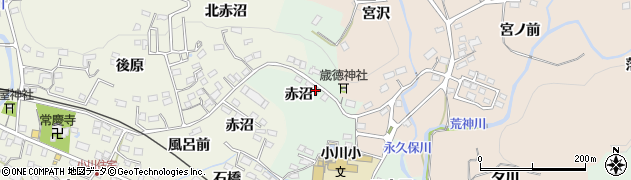 福島県いわき市小川町上平（赤沼）周辺の地図