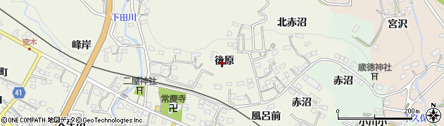 福島県いわき市小川町上小川（後原）周辺の地図