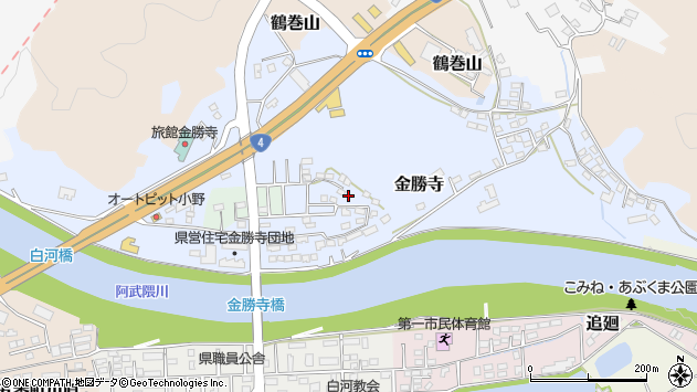 〒961-0083 福島県白河市金勝寺の地図