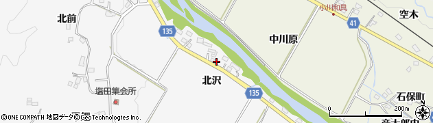 福島県いわき市小川町塩田（北沢）周辺の地図