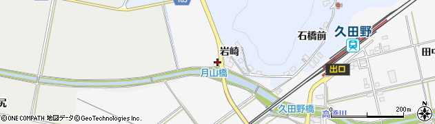 福島県白河市久田野岩崎周辺の地図