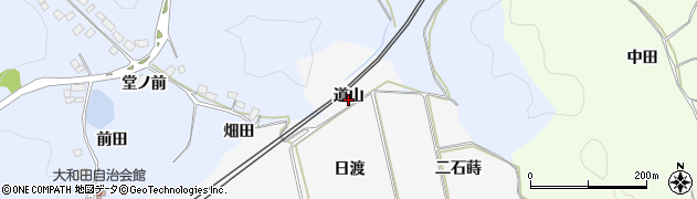 福島県白河市久田野道山周辺の地図