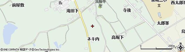 福島県泉崎村（西白河郡）北平山（ネキ内）周辺の地図