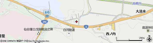 福島県白河市萱根（西ノ内）周辺の地図