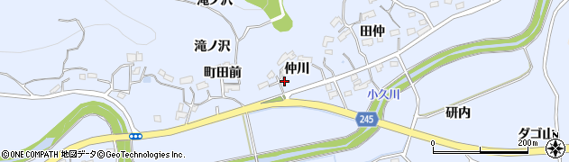 福島県いわき市大久町小久（仲川）周辺の地図