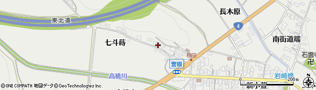 福島県白河市萱根七斗蒔周辺の地図