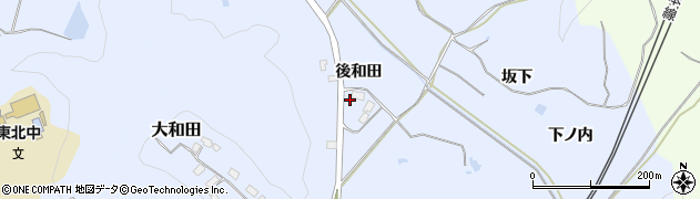 福島県白河市大和田（後和田）周辺の地図