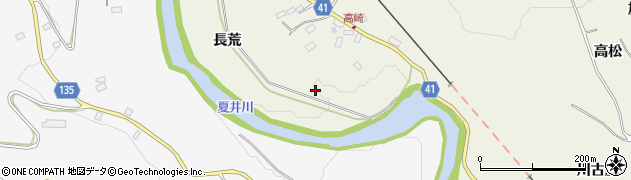 福島県いわき市小川町上小川長荒周辺の地図