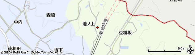福島県白河市本沼池ノ上周辺の地図