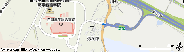 福島県白河市豊地（弥次郎）周辺の地図