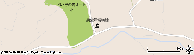 南会津町・田島　御蔵入の里・会津山村道場・うさぎの森オートキャンプ場周辺の地図