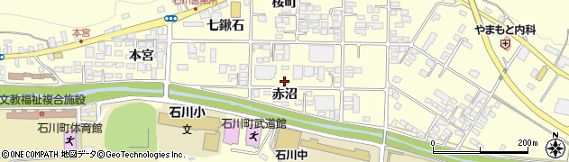 福島県石川町（石川郡）双里（赤沼）周辺の地図