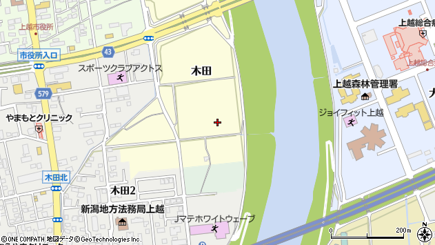 〒943-0805 新潟県上越市木田の地図