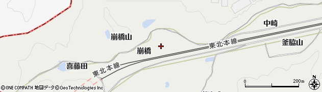 福島県泉崎村（西白河郡）泉崎（崩橋）周辺の地図