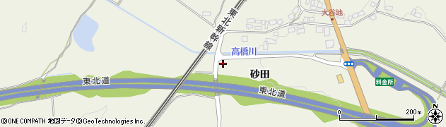 福島県白河市豊地（砂田）周辺の地図