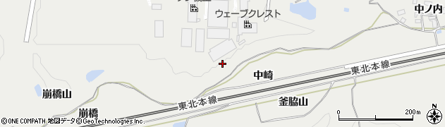 福島県泉崎村（西白河郡）泉崎（中崎山）周辺の地図