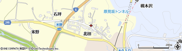 福島県いわき市大久町大久（北田）周辺の地図